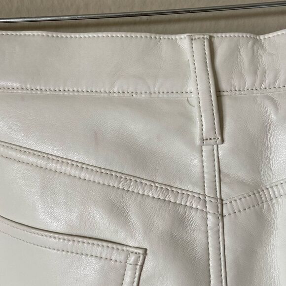 NWT Agolde Recycled Leather 90's White Pants Pinch Waist Straight Leg Size 10 - Picture 12 of 14
